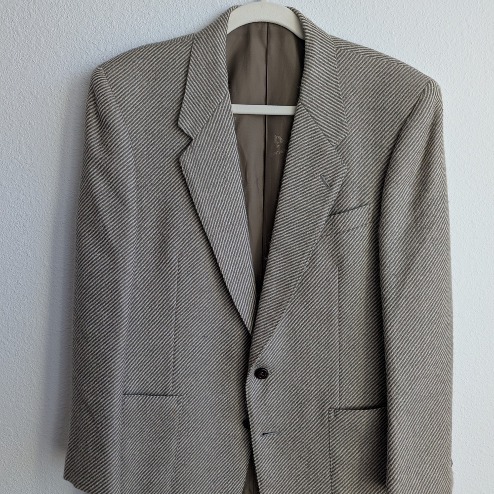 Carven Japanese Vintage Beige Pinstriped Blazer